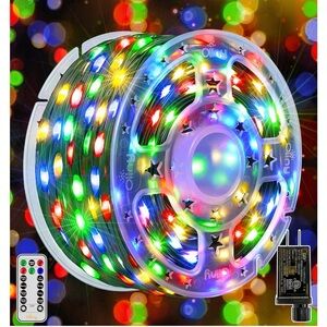 Ollny 198 FT 600 LED Outdoor Waterproof Plug in Christmas Tree Lights